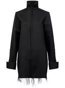 Рубашка с высоким воротником и бахромой MM6 Maison Margiela, черный