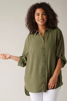 Рубашка с закругленными рукавами Evans, зеленый
