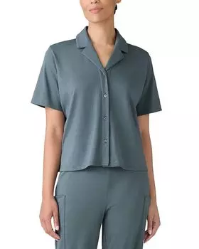 Рубашка с заостренным воротником Eileen Fisher, зеленый
