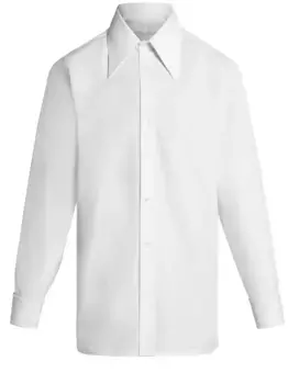 Рубашка с заостренным воротником MAISON MARGIELA, белый