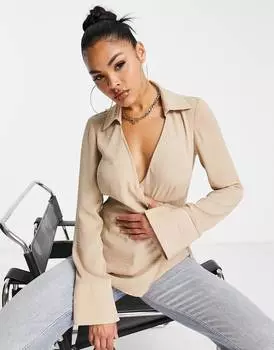 Рубашка с запахом ASOS DESIGN из натурального камня