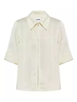 Рубашка с застежкой-молнией спереди и воротником JIL SANDER, нейтральный