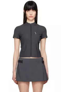 Рубашка с застёжкой-молнией Zip pin Hyein Seo, серый