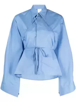 Рубашка с завязками MM6 Maison Margiela, синий