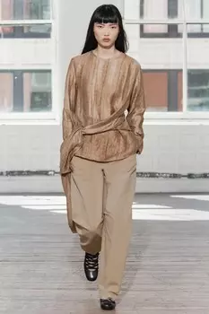 Рубашка с завязкой на талии коллекция zw ZARA, бежево-розовый