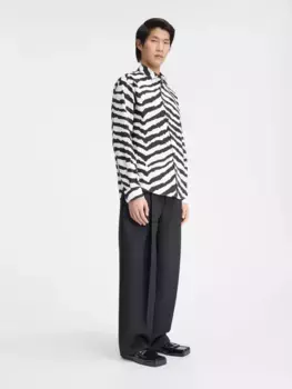 Рубашка с зебровым принтом Симон Jacquemus, белый/черный