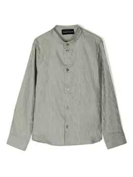 Рубашка с жаккардовым логотипом Emporio Armani Kids, зеленый