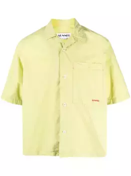 Рубашка с жатым эффектом и надписью Sunnei, зеленый