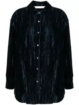 Рубашка с жатым эффектом Palm Angels, синий