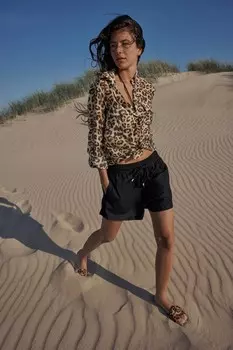 Рубашка с животным принтом ZARA, цвет leopard