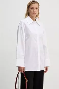 Рубашка SACATA из хлопка Samsoe Samsoe, белый