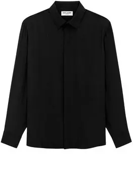 Рубашка Saint Laurent Cassandre striped, черный