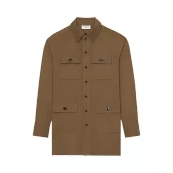Рубашка Saint Laurent Saharienne Shirt, коричневый