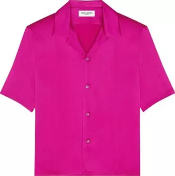 Рубашка Saint Laurent Shark Collar Shirt 'Fuchsia', розовый