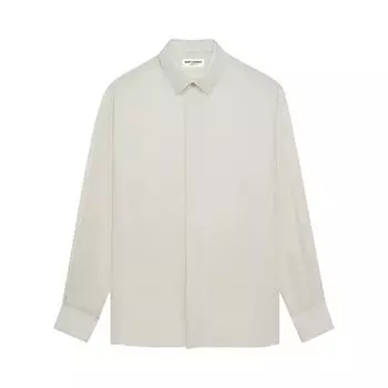 Рубашка Saint Laurent Twill Long-Sleeve 'Eggshell', белый