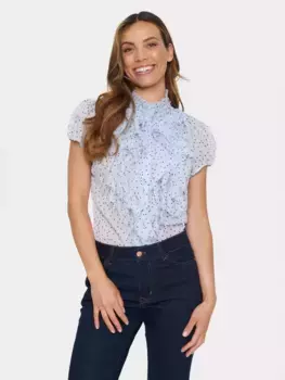 Рубашка Saint Tropez Lilja Crinkle, цвет ice/navy