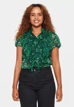 Рубашка Saint Tropez LILJASZ CRINKLE SS, цвет verdant green brushed blooms