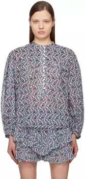 Рубашка Salika в оттенках белого и синего Isabel Marant Etoile