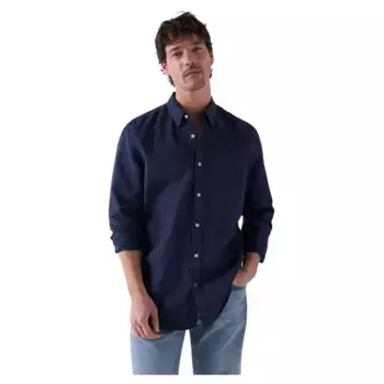 Рубашка Salsa Jeans Cotton Linnen Regular Fit, синий