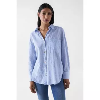Рубашка Salsa Jeans Striped Oversized, синий