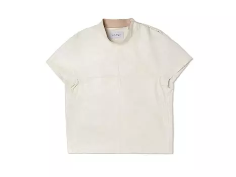 Рубашка Salvatore Ferragamo кожаная, молочный