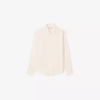 Рубашка Sandro из льна с длинным рукавом свободного кроя, экрю