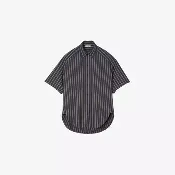 Рубашка Sandro с отделкой стразами полосатая хлопковая, серый