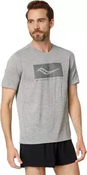 Рубашка Saucony Stopwatch Graphic Short Sleeve, цвет Light Grey Heather