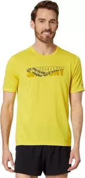 Рубашка Saucony Stopwatch Graphic Short Sleeve, цвет Sulphur Heather Graphic