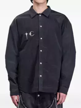 Рубашка Scarred Officer с эффектом металлик THUG CLUB, черный