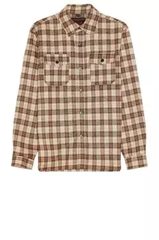 Рубашка Schott NYC Plaid Cpo, загар