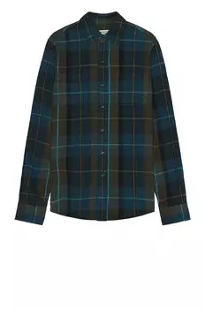 Рубашка Schott Plaid Cotton Flannel, цвет Blue Green