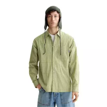 Рубашка Scotch & Soda Striped Relaxed Fit Poplin, зеленый