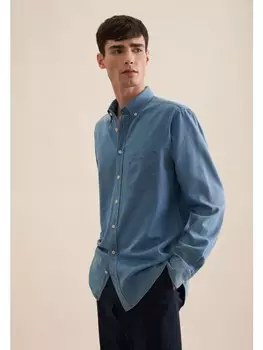 Рубашка Seidensticker Casual Regular, цвет mittelblau