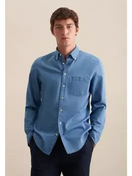 Рубашка Seidensticker Casual Slim, цвет mittelblau