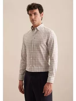 Рубашка Seidensticker Flanellhemd Comfort, коричневый