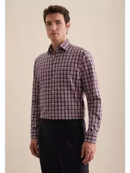 Рубашка Seidensticker Flanellhemd Regular, фиолетовый