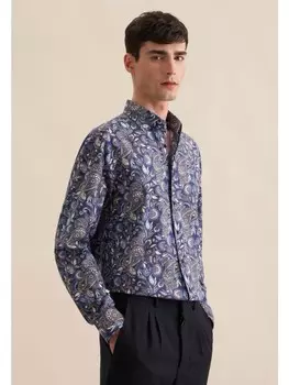 Рубашка Seidensticker Flanellhemd Regular, темно-синий