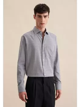 Рубашка Seidensticker Flanellhemd Regular, темно-синий