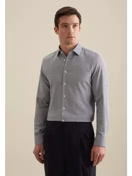 Рубашка Seidensticker Flanellhemd Shaped, темно-синий