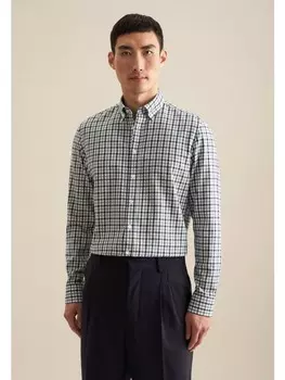 Рубашка Seidensticker Flanellhemd Shaped, зеленый