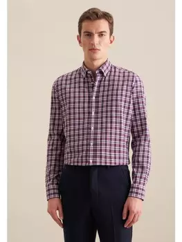 Рубашка Seidensticker Flanellhemd Slim, фиолетовый