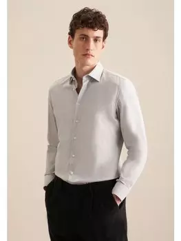 Рубашка Seidensticker Flanellhemd Slim, серый