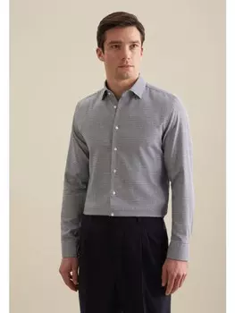 Рубашка Seidensticker Flanellhemd Slim, темно-синий