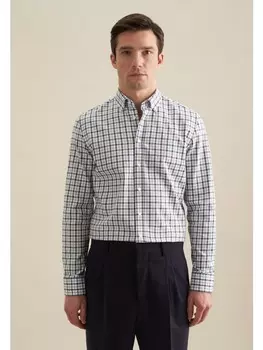 Рубашка Seidensticker Flanellhemd Slim, темно-синий