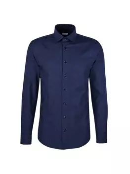 Рубашка Seidensticker Flanellhemd Slim, темно-синий