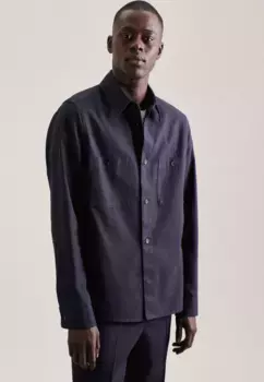 Рубашка seidensticker с длинными рукавами "Regular", однотонная рубашка с длинными рукавами и воротником, синий