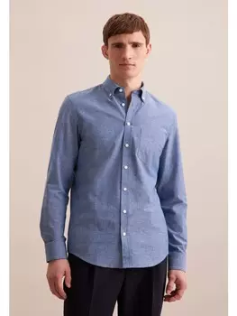 Рубашка Seidensticker, средне-синий