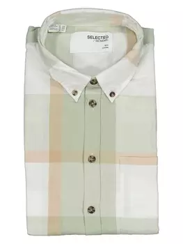 Рубашка SELECTED HOMME, цвет hellgrn/wei