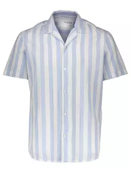 Рубашка SELECTED HOMME, голубой/белый